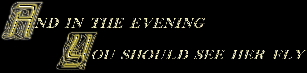 And in the evening,
your should see her fly