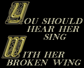 You should hear her sing
with her broken wing